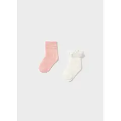 MAYORAL - Set 2 Pares Medias Rosa Blanco