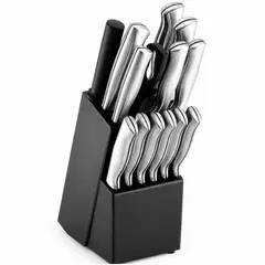 ONE PIXEL - Set De Cuchillos 15 Piezas Con Base Utensilios Para Cortar En Acero