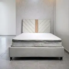 GENERICO - Combo Juego de Alcoba premium Doble BLANCO 140x190: Base Cama, Colchón Semi-Ortopédico y Espaldar de Lujo
