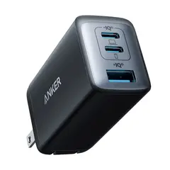 ANKER - Cargador Rapido 65w Gan Usb C Tres Puertos Color Negro
