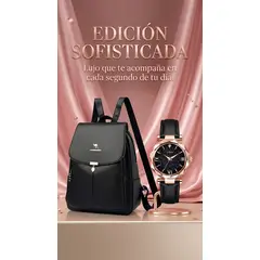 MULTIBAGS - BOLSO MUJER EN CUERO ESPACIOSO MAS REGALO RELOJ