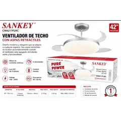SANKEY - Ventilador de Techo 42" con Aspas retractiles y Luz Led CM4217FLRC