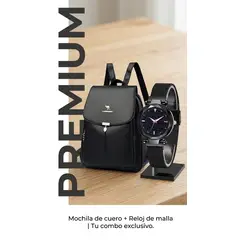 MULTIBAGS - BOLSO MORRAL PARA MUJER PARA TRABAJO ELEGANTE + REGALO RELOJ