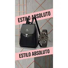 MULTIBAGS - BOLSO MORRAL PARA MUJER PARA TRABAJO ELEGANTE + REGALO RELOJ