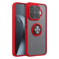 GENERICO - Funda Estuche Mate Con Anillo Compatible Xiaomi 17T Rojo
