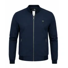 MODA EN CIRCUITO - Chaqueta Beisbolera en Dril Azul Oscuro para Hombre