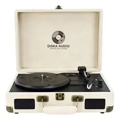 GENERICO - Tocadiscos Vinilo Bluetooth Portátil Usb Aux 3 Velocidades Beige 5v