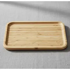 GENERICO - Bandeja para servir y organizar de bambú natural 30.8x20.3cm