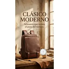 MULTIBAGS - BOLSO VINTAGE EN CUERO PARA HOMBRE + RELOJ CUERO