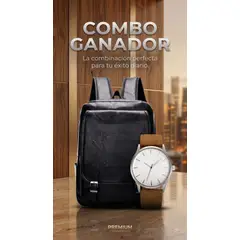 MULTIBAGS - BOLSO VINTAGE EN CUERO PARA HOMBRE + RELOJ CUERO
