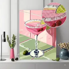 FRIOLENTA - Cuadro Decorativo Coctel Manualidades de Diamantes 5D