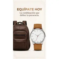 MULTIBAGS - BOLSO CUERO HOMBRE REFORZADO TRABAJOESTUDIO + RELOJ CUERO