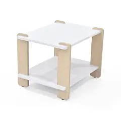 HOGAR VENECIA - Mesa de Noche Kobe 55x45x40 cm Blanco Oasis