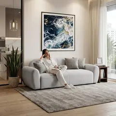 HOGAR VENECIA - Sofa Cama Auren con Brazos Removibles 240x88x85 cm Tela Plata