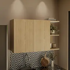 BERTOLINI - Gabinete superior de cocina 60x100x31cm incluye locero Rovere