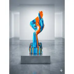 GENERICO - Figura escultura decorativa rostro abstracto moderno multicolor 30cm