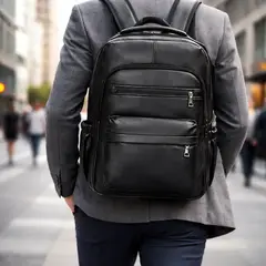 BOLSOS Y ACCESORIOS MB - BOLSO MORRAL PARA HOMBRE ESTILO PARISINO ELEGANTE CON CIERRES