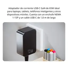 XTECH - Cargador de Pared XTC-230 USB-C 65W GaN 1.8m