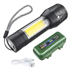 GENERICO - Linterna Tactica Recargable De Larga Distancia Led