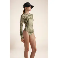 TOUCHE BALNEAIRE - Vestido de baño Entero deportivo manga larga en tela estampada Ref. 0Q06063