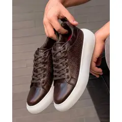 EVEGONZ - ZAPATO CASUAL DE HOMBRE EN CUERO MARRON EMILIANO