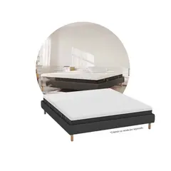 EMMA - Base Cama Tapizada Múnich Queen | | Diseño Elegante