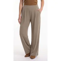 BELIFE - Pantalón amplio café para mujer