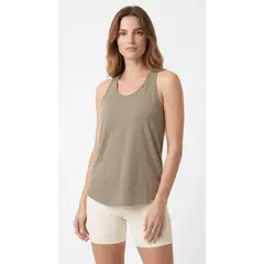 BELIFE - Camiseta deportiva taupe manga sisa para mujer