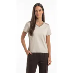 BELIFE - Camiseta deportiva beige para mujer