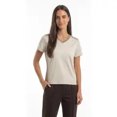 BELIFE - Camiseta deportiva beige para mujer
