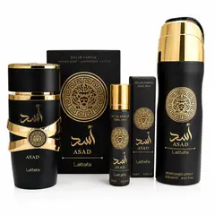 LATTAFA - Perfume Asad 100ML + Spray Asad 200ML + Travel Spray Asad 12 ML