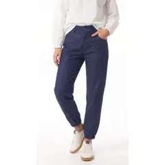 BELIFE - Pantalón baggy azul índigo para mujer
