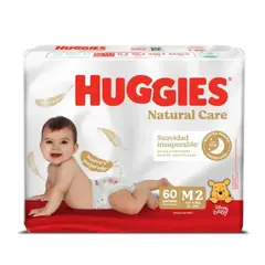 HUGGIES - Pañales Talla M/2 Natural Care 60 Und