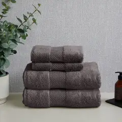 DISTRIHOGAR - Toalla de Cuerpo Hydra Marrón Cenizo 100% Algodón 630 gr 70 x 140 cm