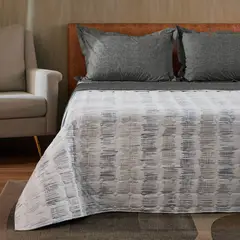 DISTRIHOGAR - Cubrelecho Doblefaz 150 Hilos Polialgodón Loft Queen