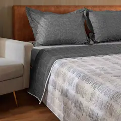 DISTRIHOGAR - Cubrelecho Doblefaz 150 Hilos Polialgodón Loft King