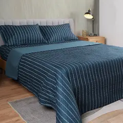 DISTRIHOGAR - Quilt Doblefaz Microfibra Denim Sencillo