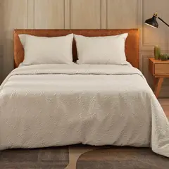 DISTRIHOGAR - Cover Duvet - Funda Plumón Microfibra Artticus Flor Beige King
