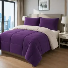 VOYPRE - Edredón Doble Faz de Lujo Piel de Durazno - Ovejero Tamaño Doble Morado