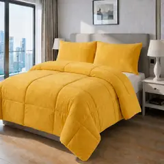VOYPRE - Edredón Doble Faz Piel de Durazno - Piel de Durazno Tamaño Doble Amarillo