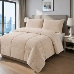VOYPRE - Edredón Doble Faz Piel de Durazno - Piel de Durazno Tamaño Doble Beige