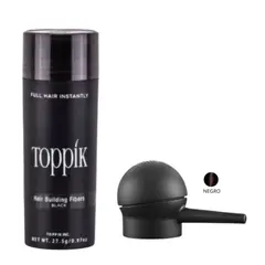 TOPPIK - Fibras Capilares Negro + Aplicador Cobertura Instantánea Calvicie