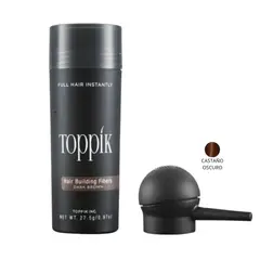 TOPPIK - Fibras Capilares Castaño Oscuro + Aplicador Cobertura Instantánea Calvicie