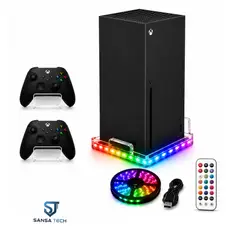 GENERICO - Soporte de Pared HangerTech Compatible con Xbox Series X+ 2 Bases Control+LED RGB