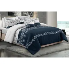 SIRENITAS - Edredón Cubrelecho Colcha Doble diseño cama Sencilla Semi Doble Queen King Azul Imperial
