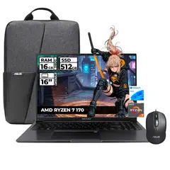 ASUS - PORTATIL M1605NAQ-MB107W RYZEN 7-170 16GB RAM 512GB SSD 16'' WUXGA INDIE BLACK + MOUSE