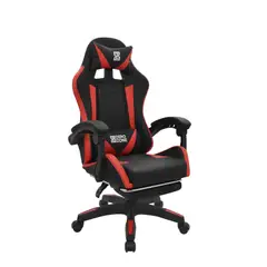 BONNO - Silla Gamer Negro-Rojo Con Reposapies Play