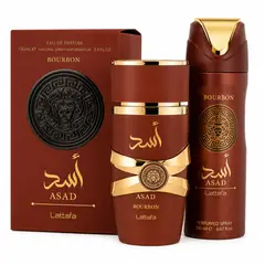 LATTAFA - Perfume Asad Bourbon 100ML + Body Spray Asad Bourbon 200ML