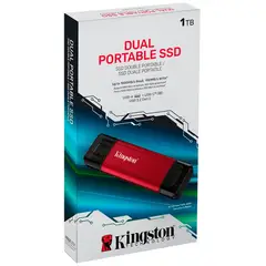 KINGSTON - SSD Externo Dual Portable · 1TB · USB 3.2 · USB-A / USB-C