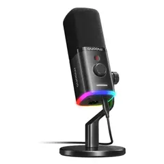 GENERICO - Micrófono Condensador Maono Pd100x Rgb Pt Streamer Usb Gamer - Negro